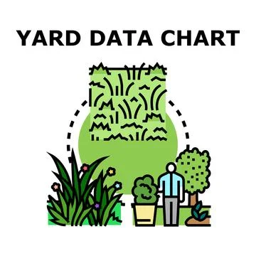 Analyzing garden data with a chart for management Stock Illustration