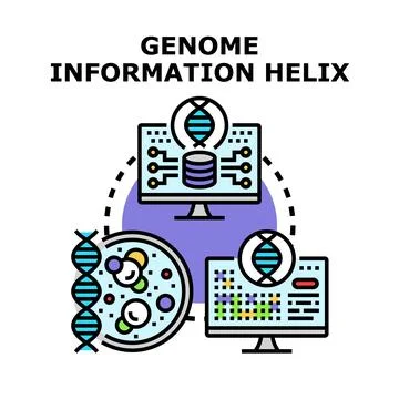 Analyzing genetic information for science and research Stock Illustration