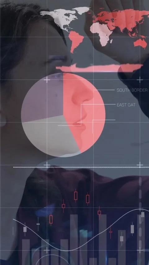 Analyzing global data animation, medical professional with charts and graphs in Stock Footage 342015708