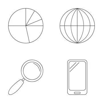 Analyzing global data with mobile technology and statistics Stockillustratie
