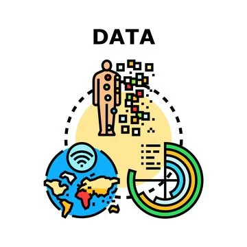 Analyzing global digital data information and human analytics 스톡 일러스트