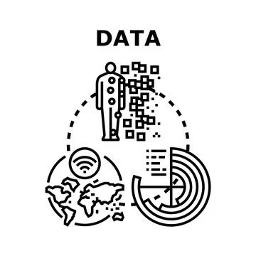 Analyzing global digital data information and human analytics Illustrazione stock