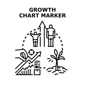 Analyzing growth chart with market progress and development Stock Illustration
