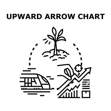 Analyzing growth strategy with upward arrow chart Stock Illustration