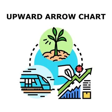 Analyzing growth strategy with upward arrow chart Stock Illustration