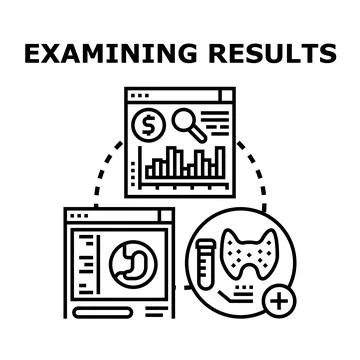 Analyzing health financial data and medical examination results Stock Illustration