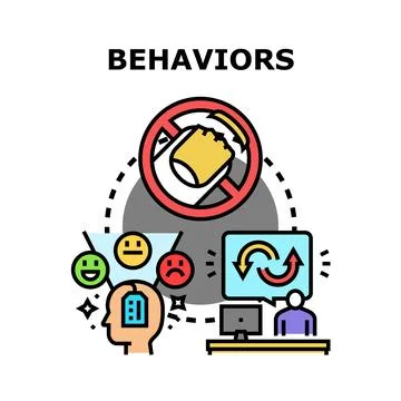 Analyzing human behaviors and mental processes Stock Illustration