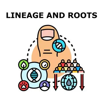 Analyzing human lineage, genetics, and global ancestry roots Stock Illustration