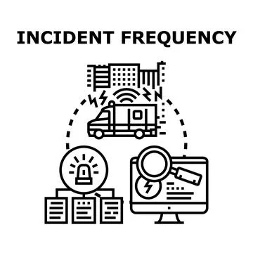Analyzing incident frequency and emergency response plan Stockillustratie