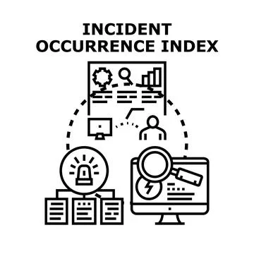 Analyzing incident occurrence index data management Stock Illustration