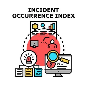 Analyzing incident occurrence index data management Stock Illustration