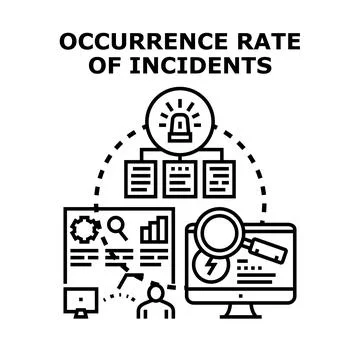 Analyzing incident occurrence rate data and risk management 스톡 일러스트