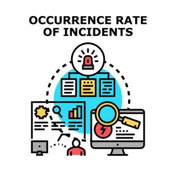 Analyzing incident occurrence rate data and risk management Stock Illustration