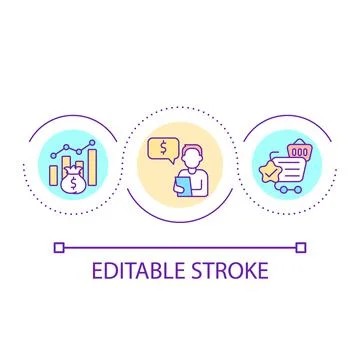 Analyzing income loop concept icon イラスト素材