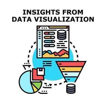 Analyzing information and visualizing business intelligence insights Stock Illustration