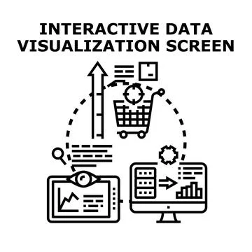 Analyzing interactive data visualization for business insights Stockillustratie