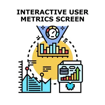 Analyzing interactive user metrics for business insights Stock Illustration