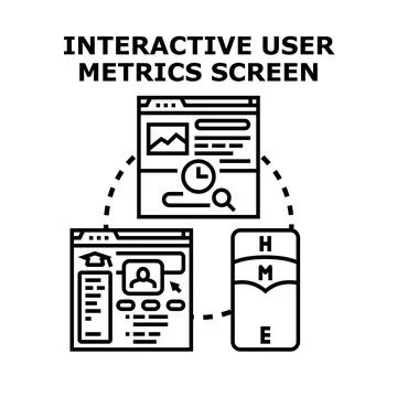 Analyzing interactive user metrics for engagement management Stock Illustration