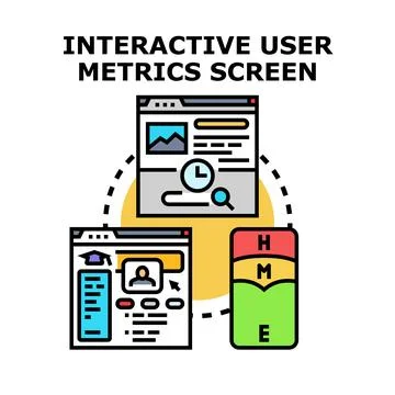 Analyzing interactive user metrics for engagement management Stock Illustration