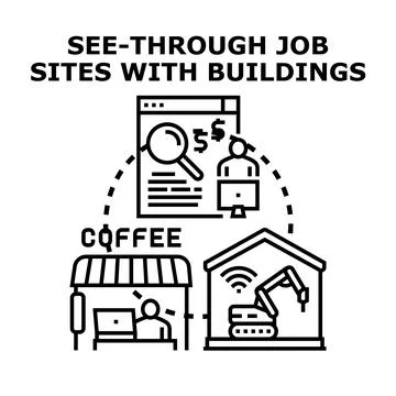 Analyzing job market with remote work flexibility Stock Illustration