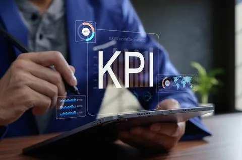Analyzing Key Performance Indicators for Business Growth Strategy Foto stock