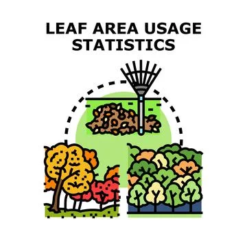 Analyzing leaf area usage statistics and seasonal changes Stock Illustration