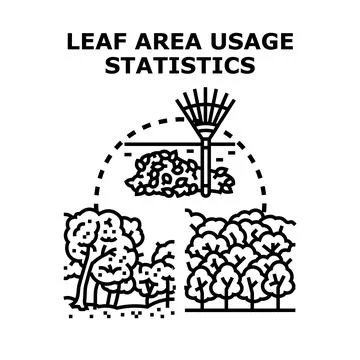 Analyzing leaf area usage statistics and seasonal changes Stock Illustration