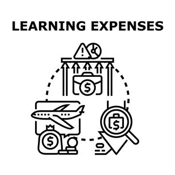 Analyzing learning and professional development financial expenses Stock Illustration
