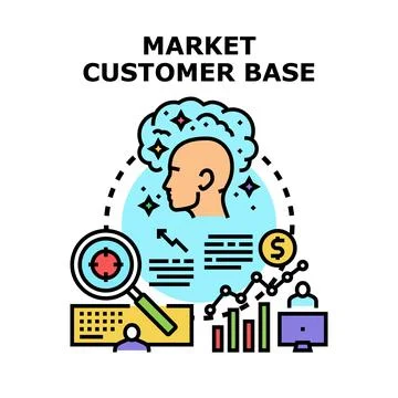 Analyzing market customer base targeting for business growth Ilustración de archivo
