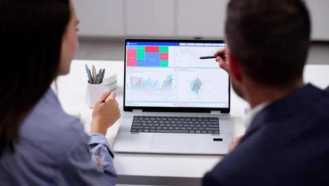Analyzing Market Growth With Data Analytics: Business Profits On Rise Stock Photos