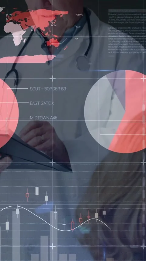 Analyzing medical data animation, doctors reviewing patient information on Stock Footage 341977037