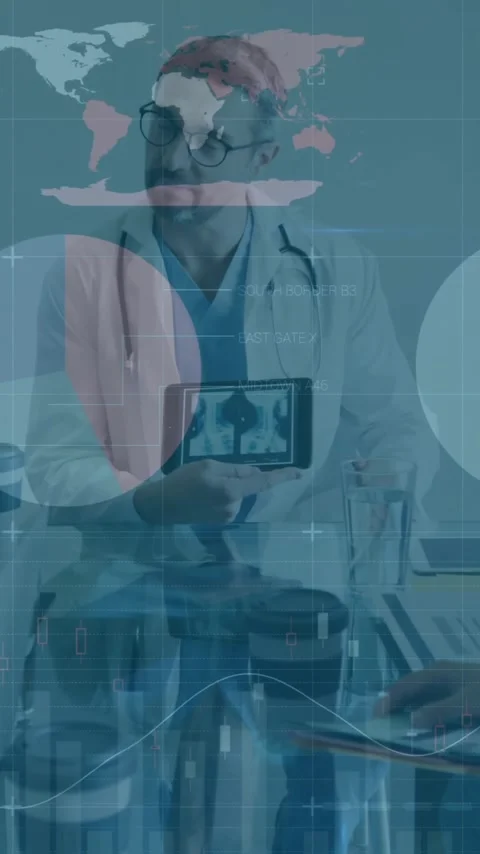 Analyzing medical data, doctors discussing patient information in meeting Stock Footage 343028662