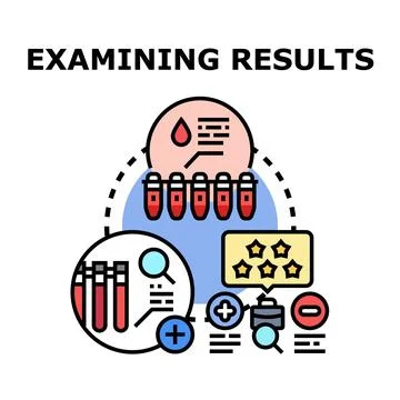Analyzing medical diagnostic examination data results Illustrazione stock
