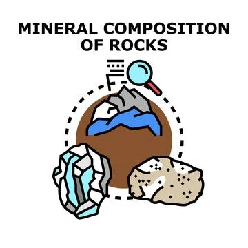 Analyzing mineral composition of rocks and earth science Stock Illustration