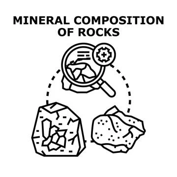 Analyzing mineral composition of rocks for geological research Stock Illustration