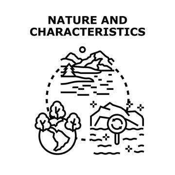 Analyzing nature characteristics and ecological features concept Illustrazione stock