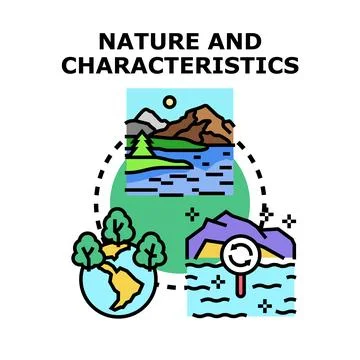 Analyzing nature characteristics and ecological features concept Illustrazione stock