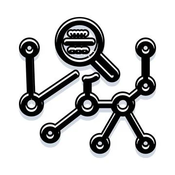 Analyzing network connections finding data insights Stock Illustration