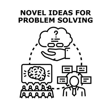 Analyzing novel ideas for effective problem solving Stock Illustration