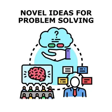Analyzing novel ideas for effective problem solving Ilustração Stock