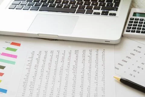 Analyzing numbers. Stock Photos