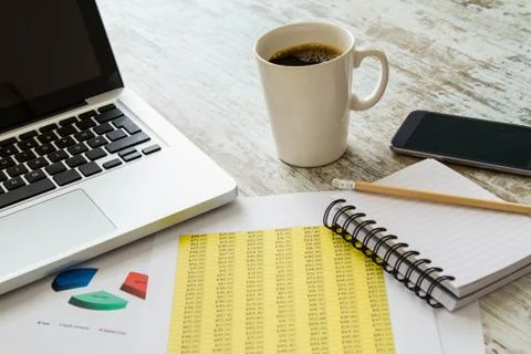 Analyzing numbers. Stock Photos