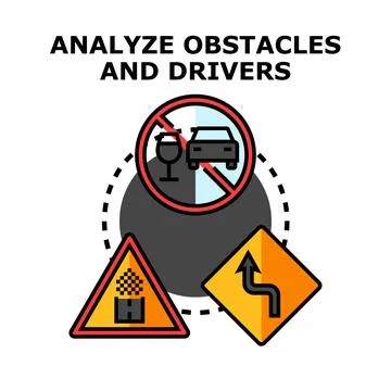 Analyzing obstacles and drivers for successful strategic planning Stock Illustration