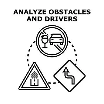 Analyzing obstacles and drivers for successful strategic planning Stock Illustration
