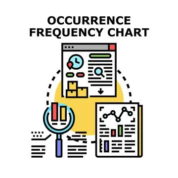 Analyzing occurrence frequency chart data vector illustration Stock Illustration