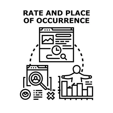 Analyzing occurrence rate and location data concepts 스톡 일러스트