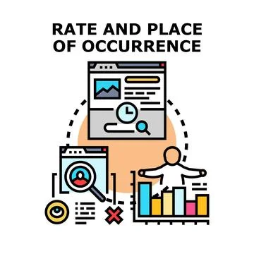 Analyzing occurrence rate and location data concepts Stock Illustration