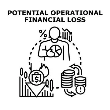 Analyzing operational financial loss and risk management Stock Illustration