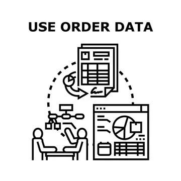 Analyzing order data for business management and improvement 스톡 일러스트