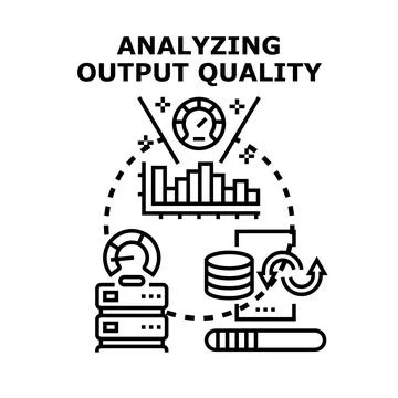 Analyzing output quality data for business improvement Stock Illustration